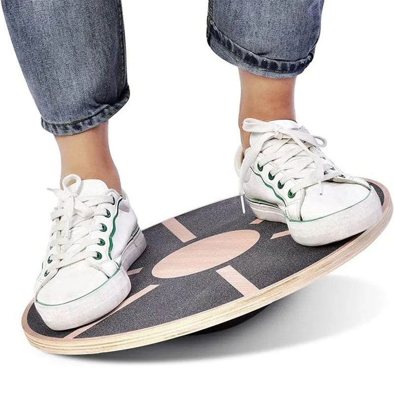 Premium Wooden Wobble Balance Board – Non-Slip Yoga Waist Twisting Fitness Equipment