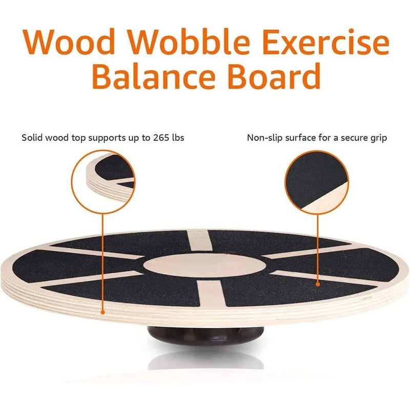 Premium Wooden Wobble Balance Board – Non-Slip Yoga Waist Twisting Fitness Equipment