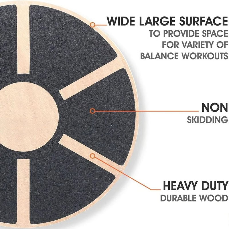 Premium Wooden Wobble Balance Board – Non-Slip Yoga Waist Twisting Fitness Equipment
