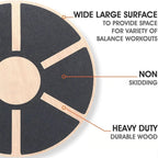 Premium Wooden Wobble Balance Board – Non-Slip Yoga Waist Twisting Fitness Equipment