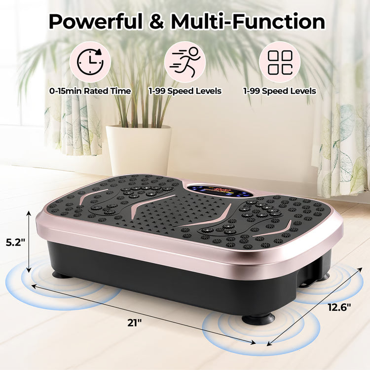 Vibration Plate Exercise Machine with Resistance Bands for Full Body Home Workouts