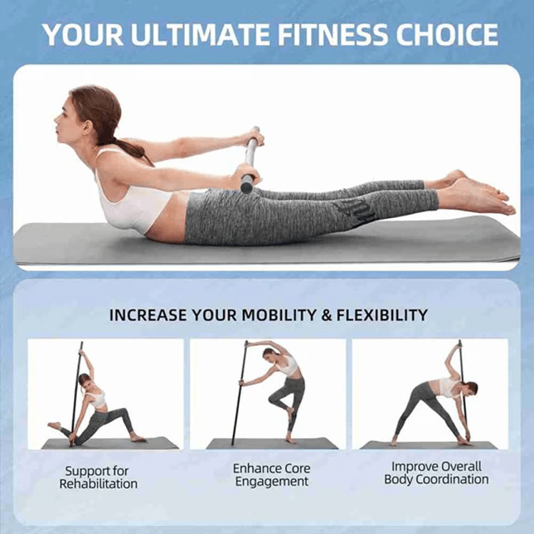 Adjustable Yoga Stretching Stick Steel Mobility Training Stick for Flexibility and Balance