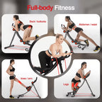 Foldable Ab Machine with LCD Monitor & Adjustable Resistance for Home Core Workouts