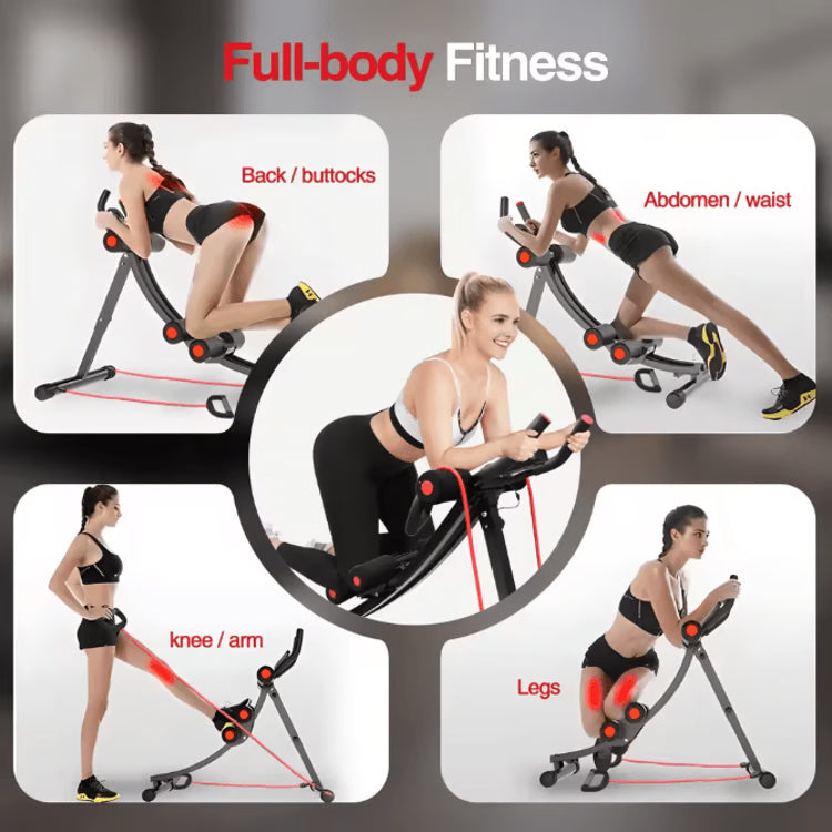 Foldable Ab Machine with LCD Monitor & Adjustable Resistance for Home Core Workouts