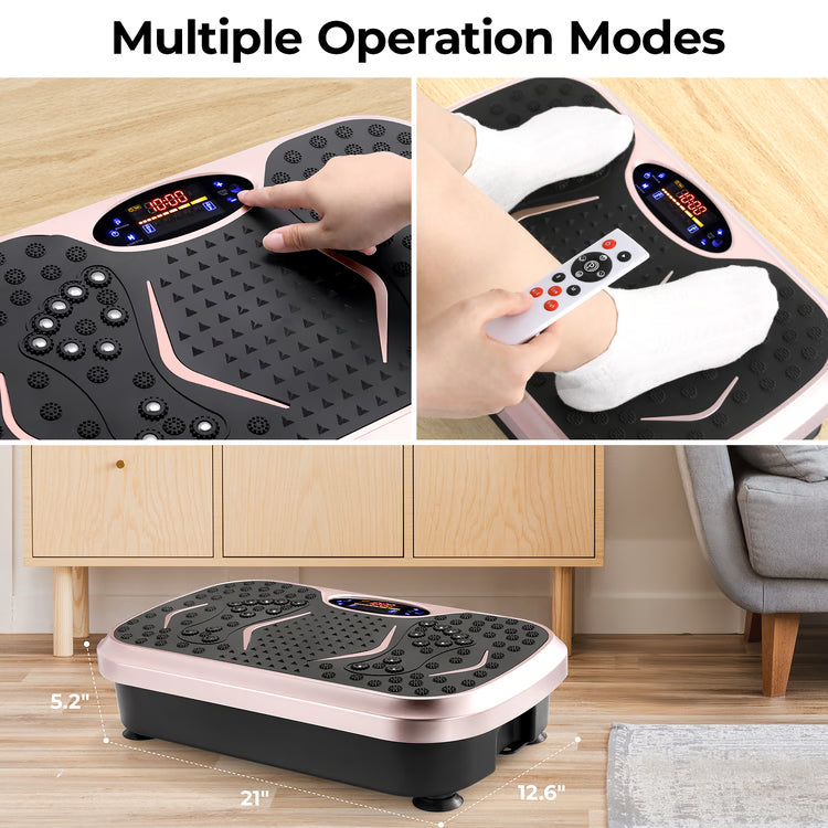 Vibration Plate Exercise Machine with Resistance Bands for Full Body Home Workouts