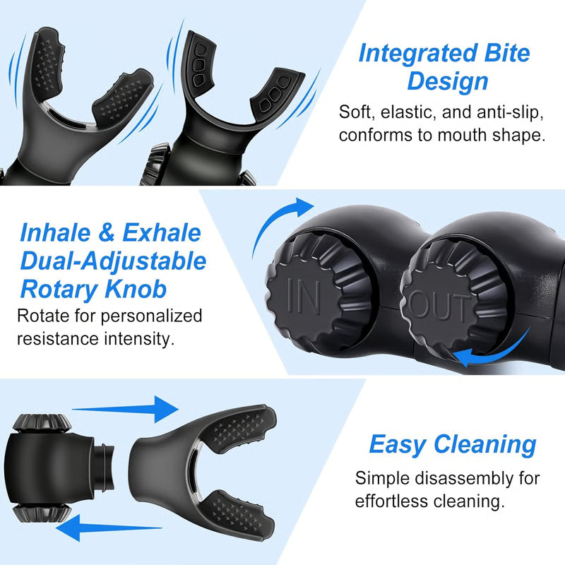 Respiratory Silicone Breathing Trainer, Lung Respirator, Fitness Equipment, High Altitude Training, Outdoor Expiratory