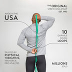 Yoga Stretching Strap USA Made Top Choice, Stretch Out Strap with Exercise Book, Physical Therapy Stretch Straps