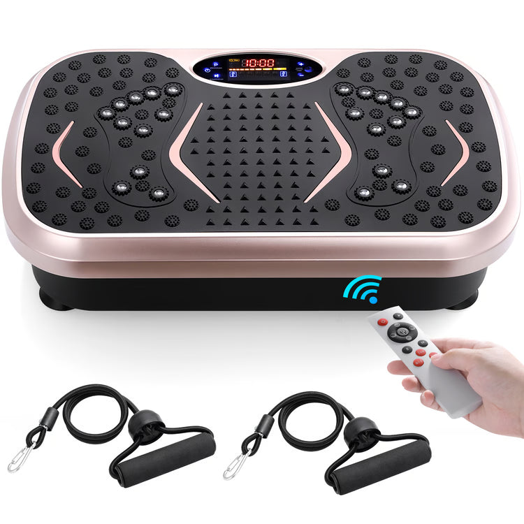 Vibration Plate Exercise Machine with Resistance Bands for Full Body Home Workouts