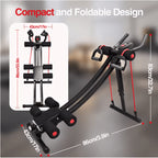 Foldable Ab Machine with LCD Monitor & Adjustable Resistance for Home Core Workouts