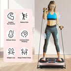 Vibration Plate Exercise Machine with Resistance Bands for Full Body Home Workouts